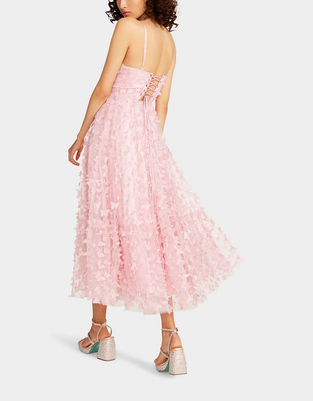 BEAUTIFUL BUTTERFLY MAXI DRESS PINK sold by Betsey Johnson product image thumbnail 3