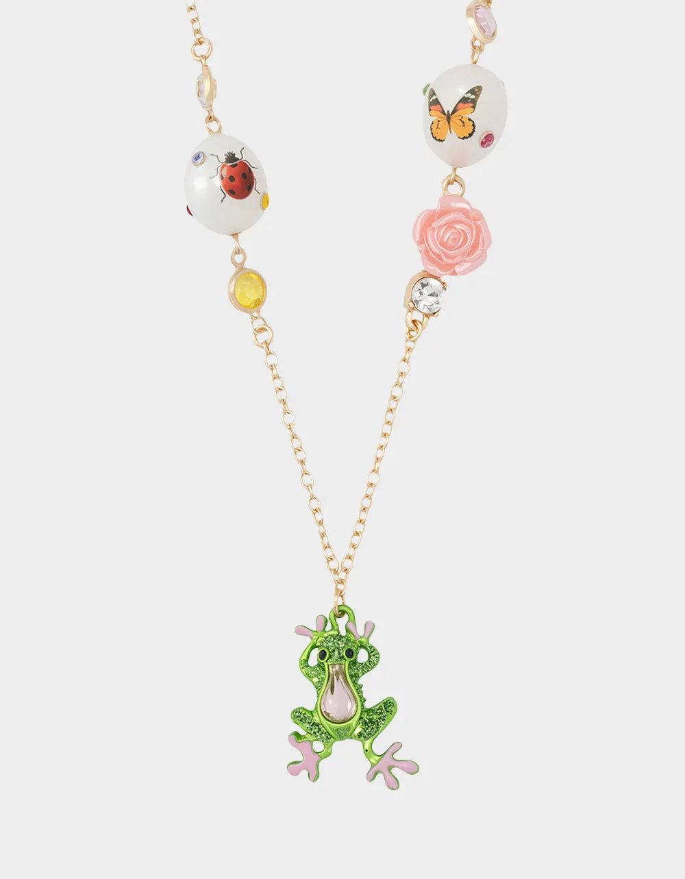 BETSEYS BACKYARD FROG PEARL PENDANT GREEN sold by Betsey Johnson product image thumbnail 2