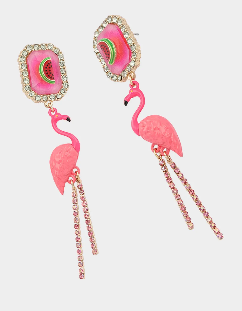 BETSEYS BACKYARD FLAMINGO DROP EARRINGS PINK sold by Betsey Johnson product image thumbnail 3