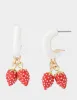BETSEYS BACKYARD STRAWBERY HUGGIE EARRINGS RED sold by Betsey Johnson