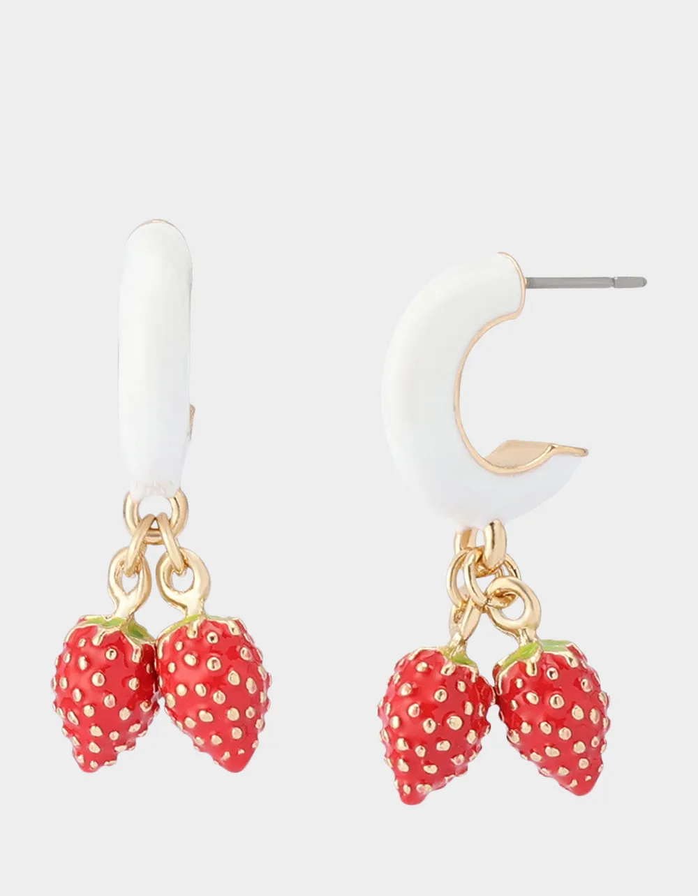 BETSEYS BACKYARD STRAWBERY HUGGIE EARRINGS RED sold by Betsey Johnson