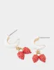 BETSEYS BACKYARD STRAWBERY HUGGIE EARRINGS RED sold by Betsey Johnson