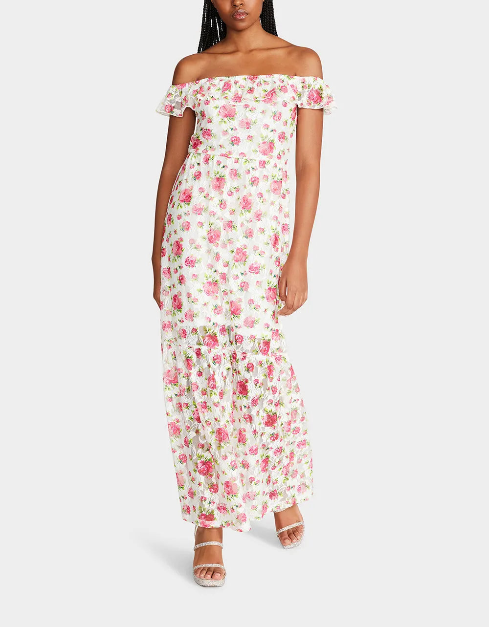 FLORAL OVERLOAD MAXI DRESS WHITE sold by Betsey Johnson product image thumbnail 4