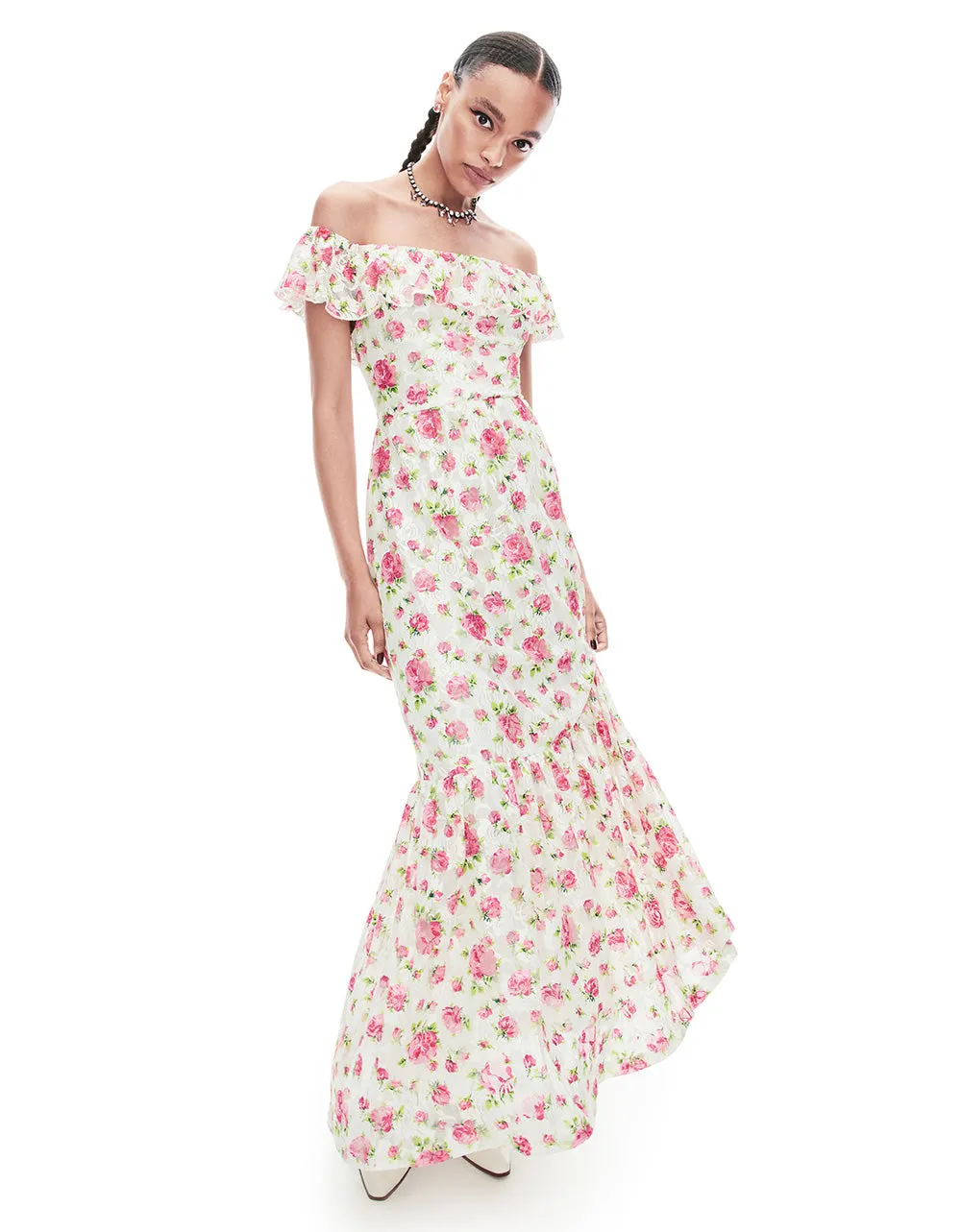 FLORAL OVERLOAD MAXI DRESS WHITE sold by Betsey Johnson product image thumbnail 2