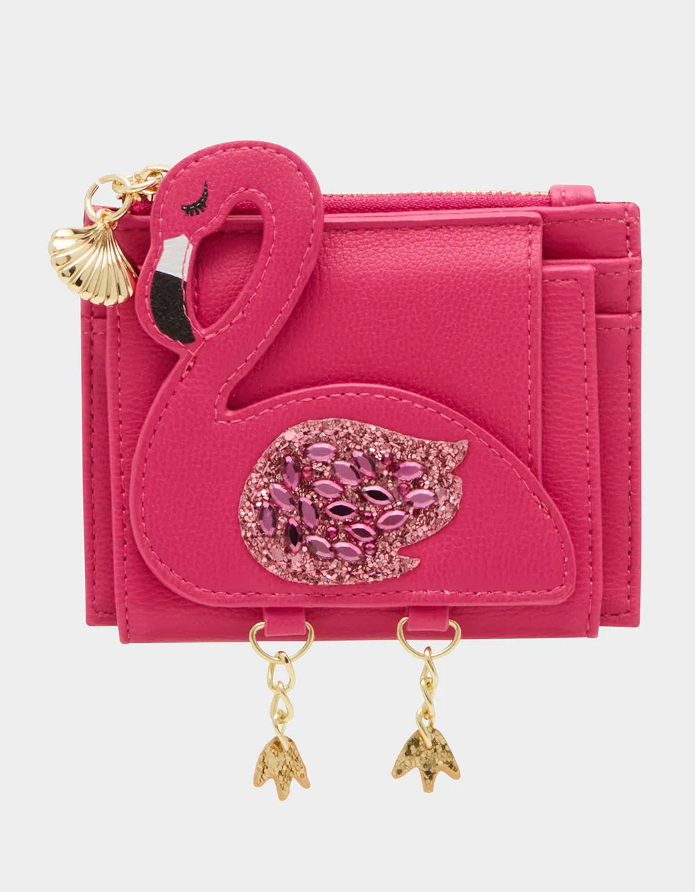 HOT AS FLOCK BIFOLD WALLET PINK sold by Betsey Johnson