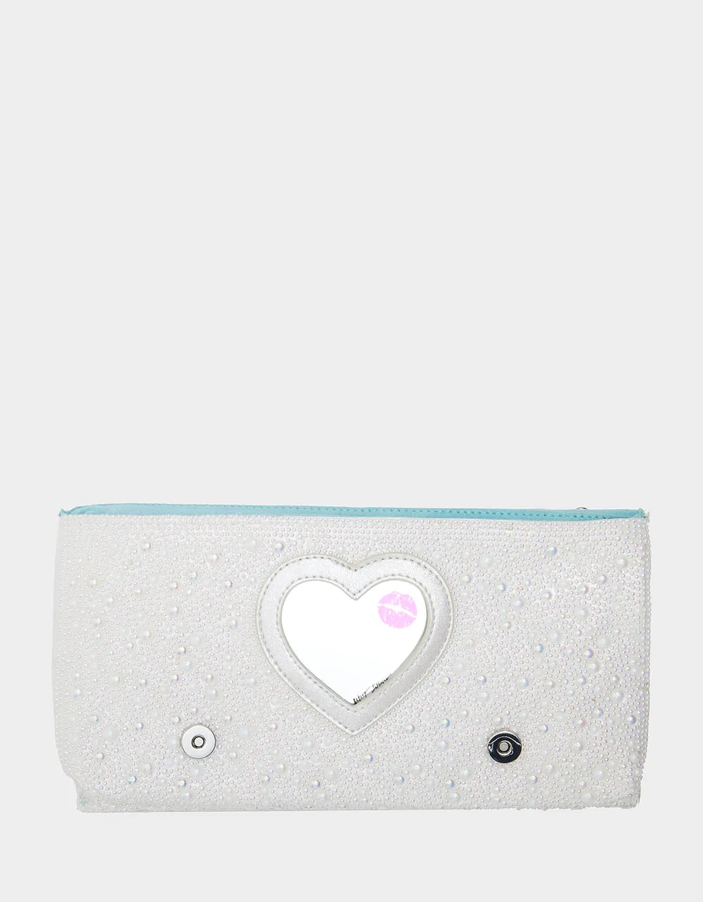 SOFT RHINESTONE CLUTCH PEARL | RE:LUV sold by Betsey Johnson product image thumbnail 5