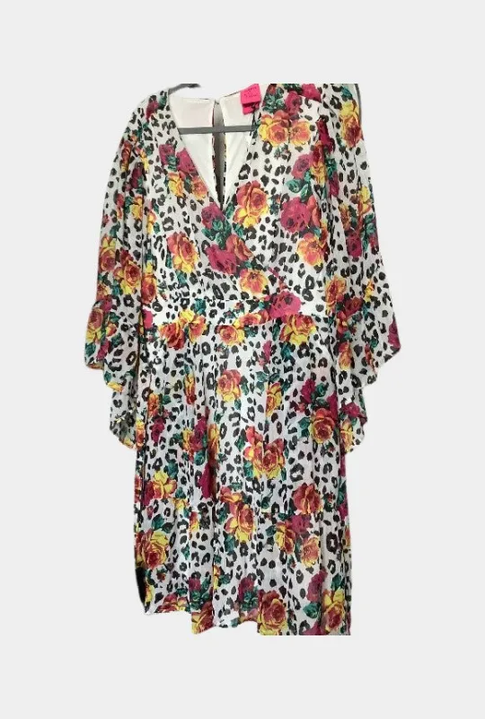 Animal print, roses dress | RE:LUV sold by Betsey Johnson