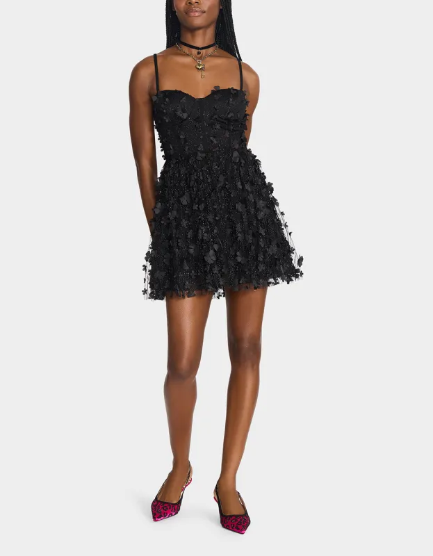 MIDNIGHT BLOOM DRESS BLACK sold by Betsey Johnson