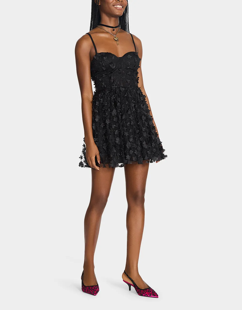 MIDNIGHT BLOOM DRESS BLACK sold by Betsey Johnson product image thumbnail 4