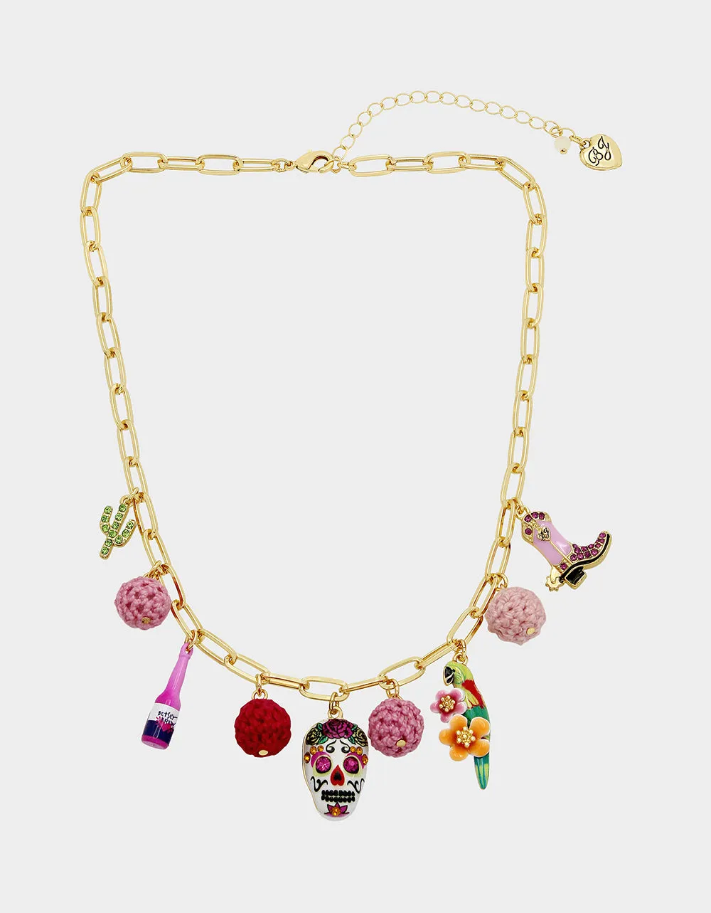 HOLA TO LOVE COWGIRL CHARM NECKLACE PINK sold by Betsey Johnson