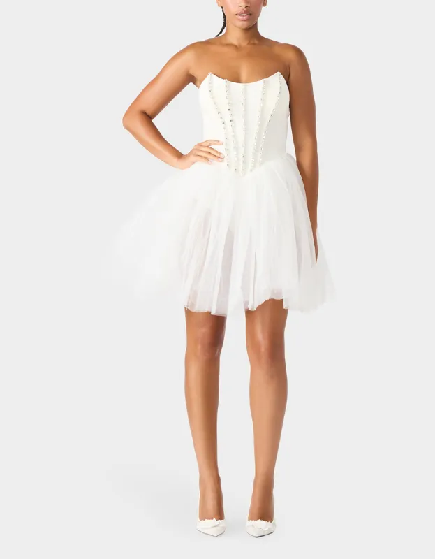 SHEER BALLERINA DRESS WHITE sold by Betsey Johnson