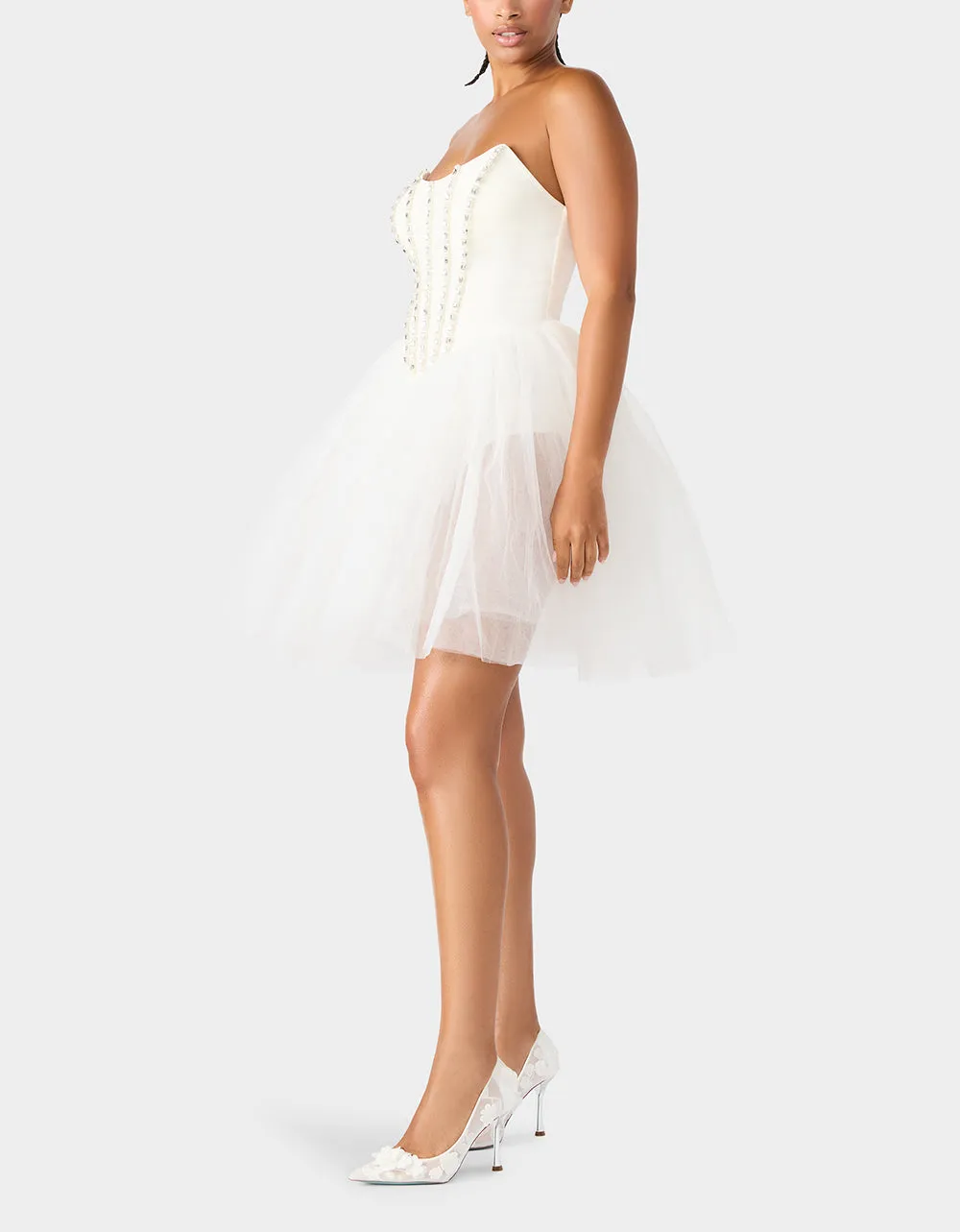 SHEER BALLERINA DRESS WHITE sold by Betsey Johnson product image thumbnail 3
