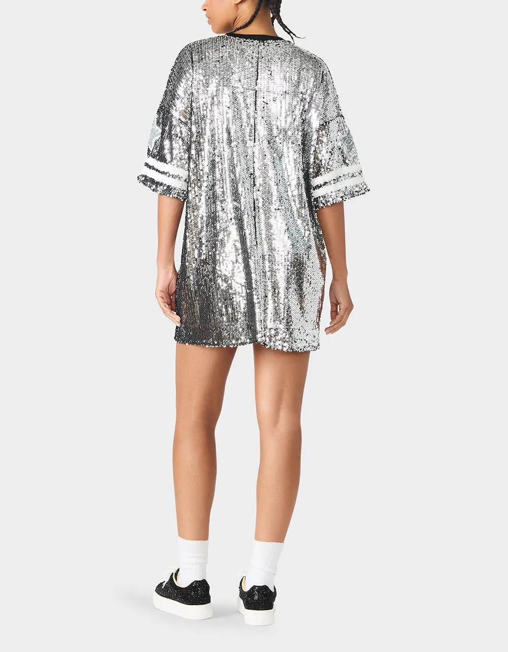 GAME DAY JERSEY SEQUIN DRESS SILVER sold by Betsey Johnson product image thumbnail 4