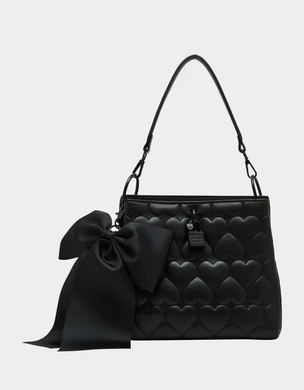 ALWAYS HEART-CORE BUCKET BAG BLACK made by Betsey Johnson