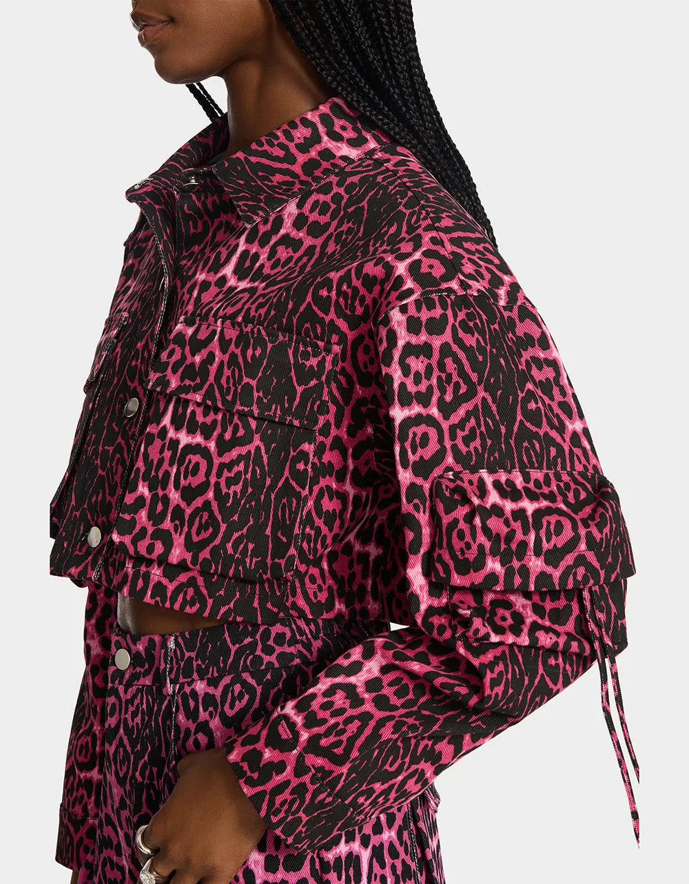 YUKI CROPPED JACKET PINK sold by Betsey Johnson product image thumbnail 4