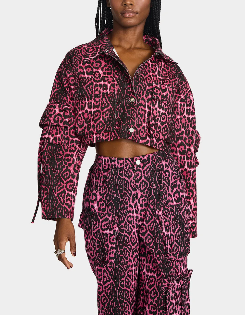 YUKI CROPPED JACKET PINK sold by Betsey Johnson product image thumbnail 2