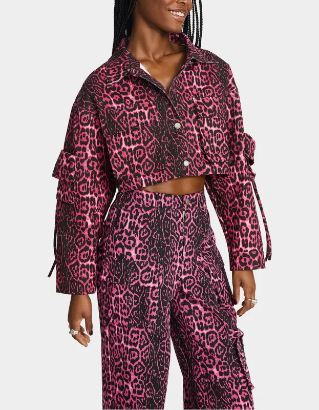 YUKI CROPPED JACKET PINK sold by Betsey Johnson