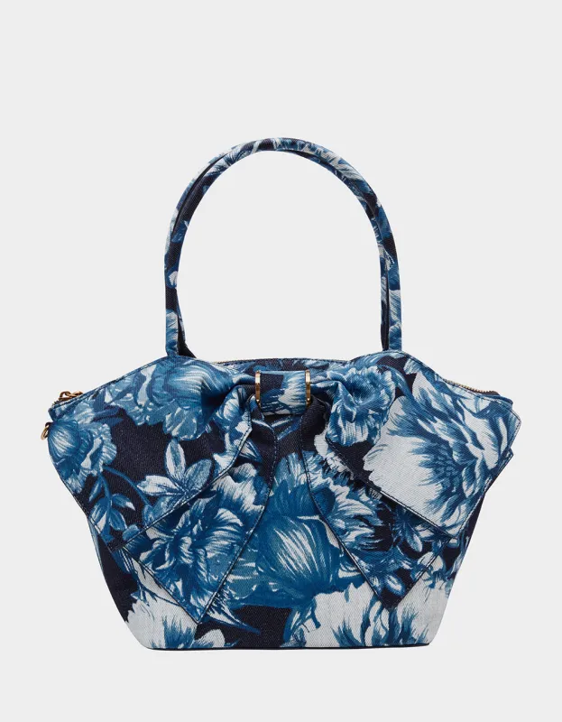 DENIM BOW-NANZA TOTE BLUE | RE:LUV sold by Betsey Johnson