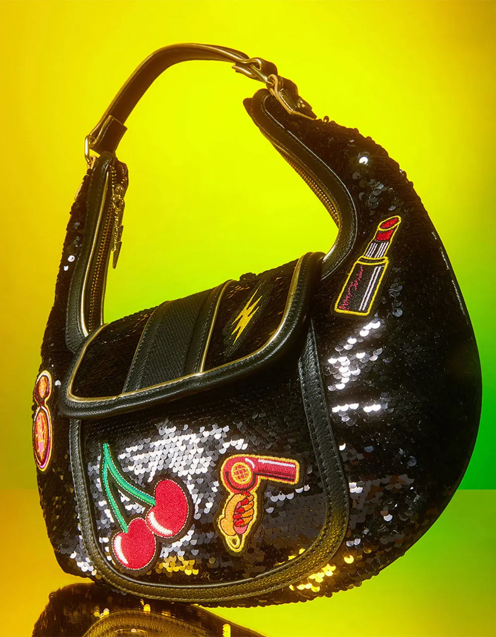 ALL THAT GLITTERS SHOULDER BAG BLACK | RE:LUV sold by Betsey Johnson product image thumbnail 2