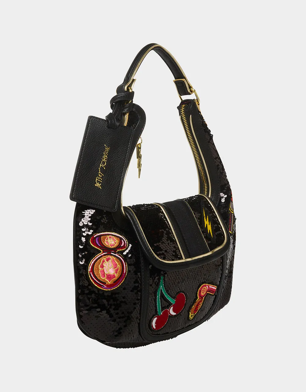 ALL THAT GLITTERS SHOULDER BAG BLACK | RE:LUV sold by Betsey Johnson product image thumbnail 3