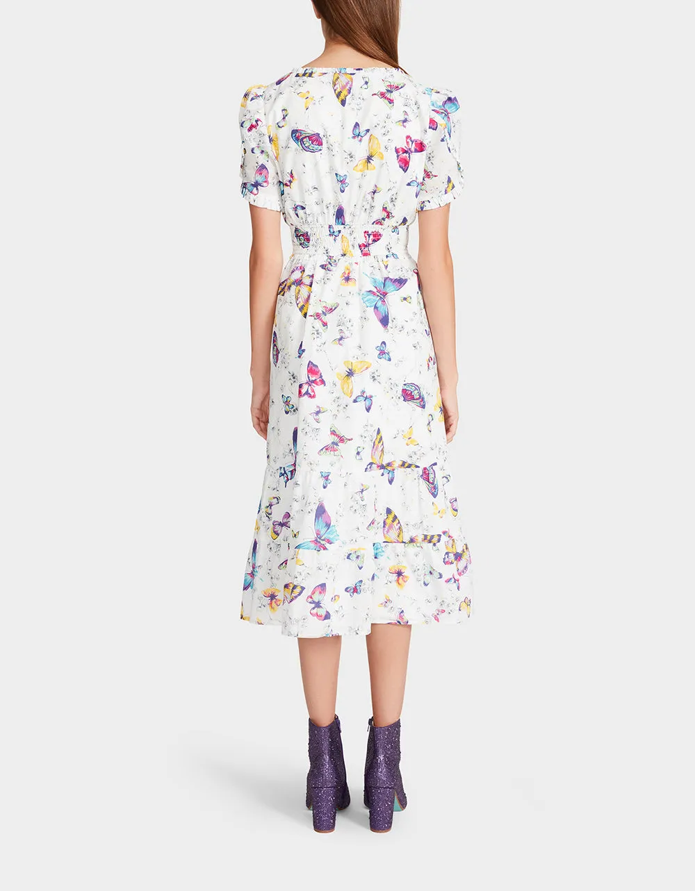 BUTTERFLY DANCE MIDI DRESS WHITE | RE:LUV sold by Betsey Johnson product image thumbnail 5