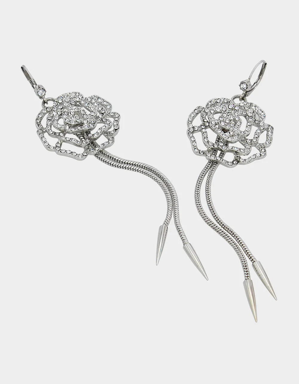 WESTERN GLAM PAVE ROSE LINEAR EARRINGS CRYSTAL sold by Betsey Johnson product image thumbnail 2