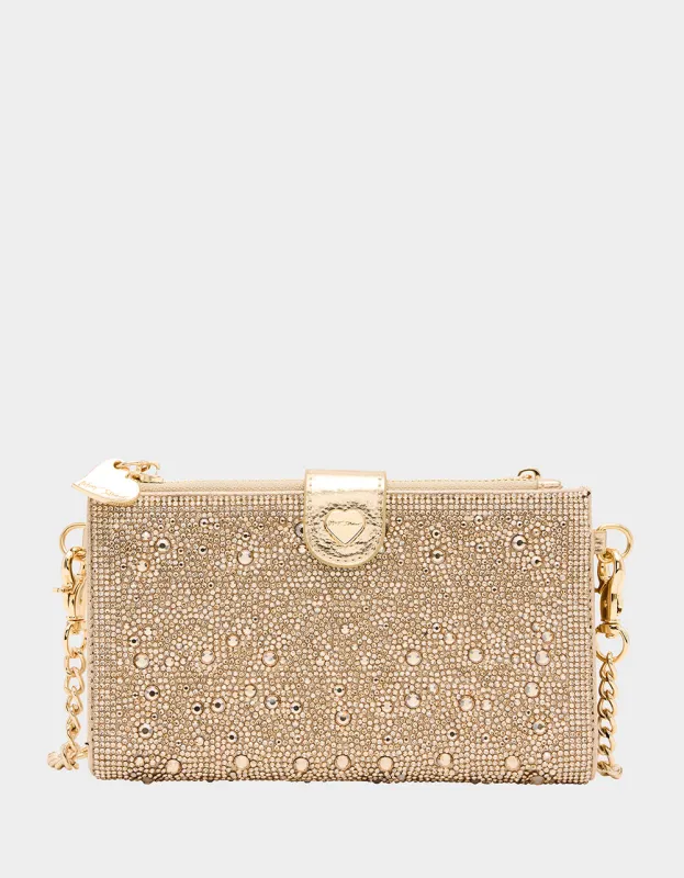 WALLET ON CHAIN PHONE HOLDER CHAMPAGNE sold by Betsey Johnson