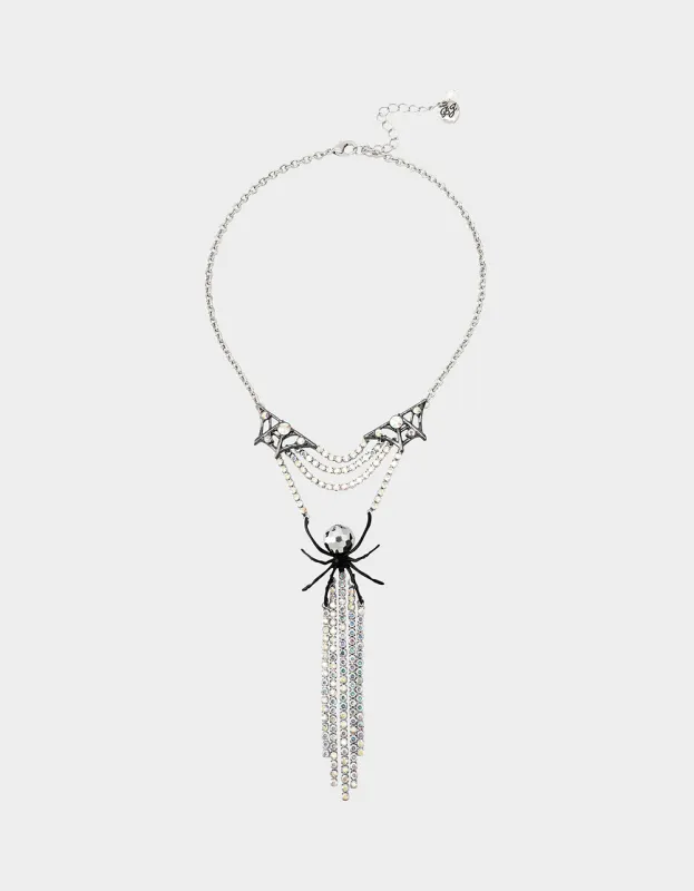 DISCO SPIDER Y-NECKLACE CRYSTAL sold by Betsey Johnson