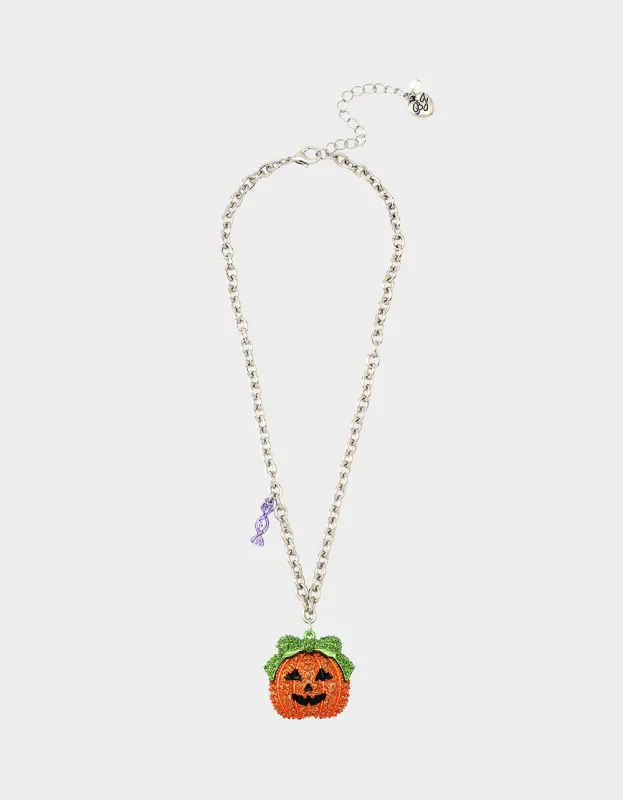 PUMPKIN PENDANT NECKLACE ORANGE sold by Betsey Johnson