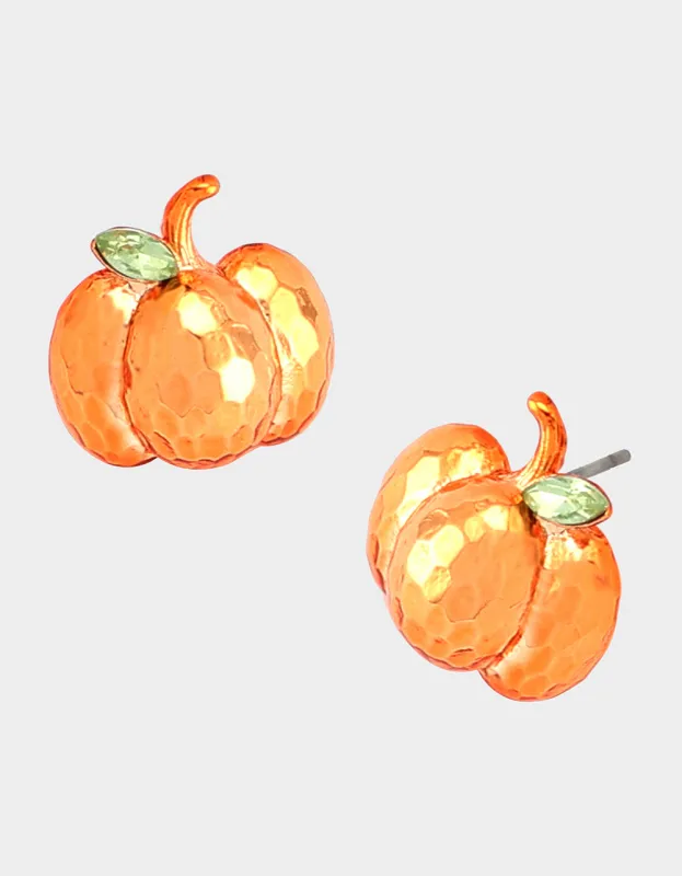 PUMPKIN STUD EARRINGS ORANGE sold by Betsey Johnson