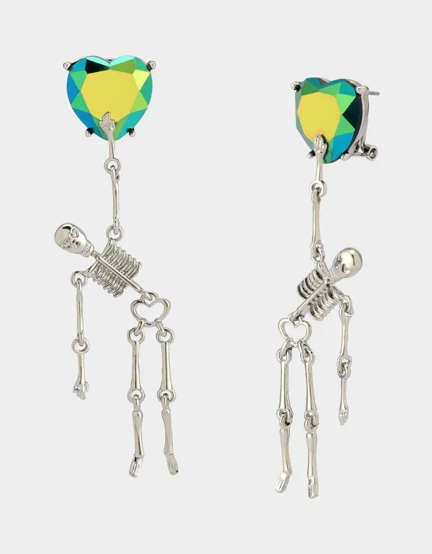 DISCO SKELETON DROP EARRINGS CRYSTAL sold by Betsey Johnson