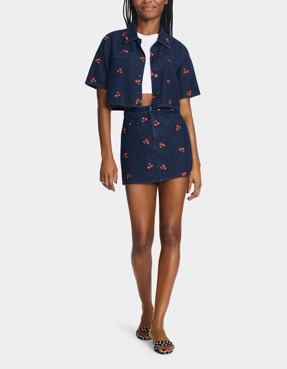 CHERRY ON TOP SKIRT DENIM sold by Betsey Johnson product image thumbnail 3