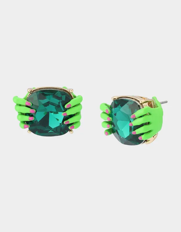 RICH WITCH STUD EARRINGS GREEN sold by Betsey Johnson