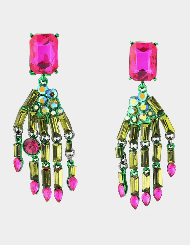 RICH WITCH DROP EARRINGS GREEN sold by Betsey Johnson