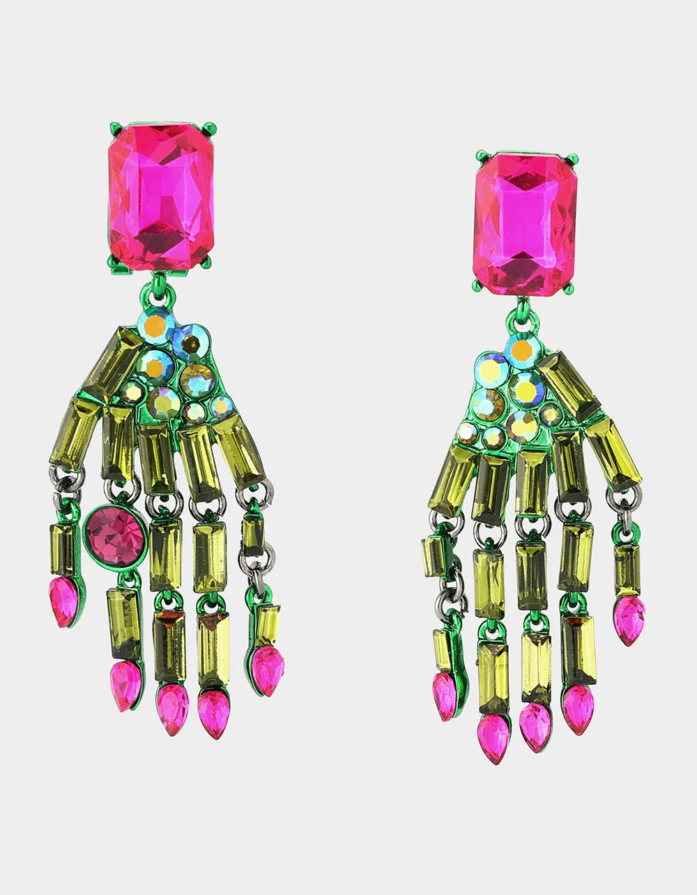 RICH WITCH DROP EARRINGS GREEN sold by Betsey Johnson