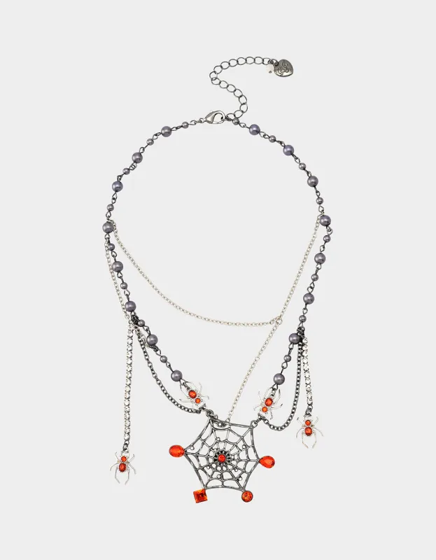 SPIDER MULTI NECKLACE ORANGE sold by Betsey Johnson