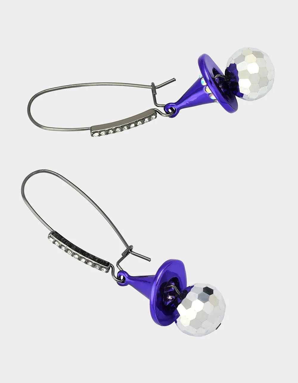 DISCO WITCH HAT DROP EARRINGS PURPLE sold by Betsey Johnson product image thumbnail 2