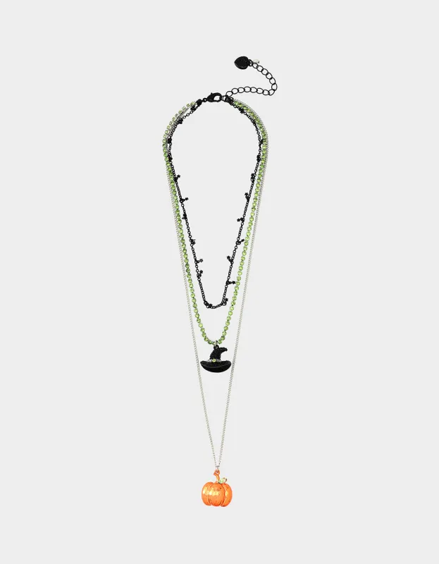 GHOULS MULTI NECKLACE ORANGE sold by Betsey Johnson