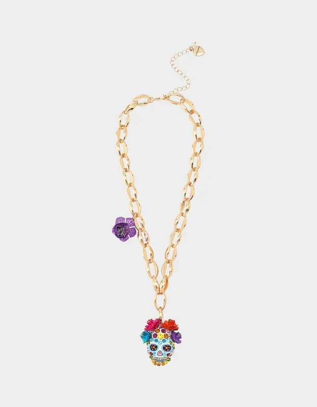 SUGAR SKULL SHORT PENDANT MULTI sold by Betsey Johnson