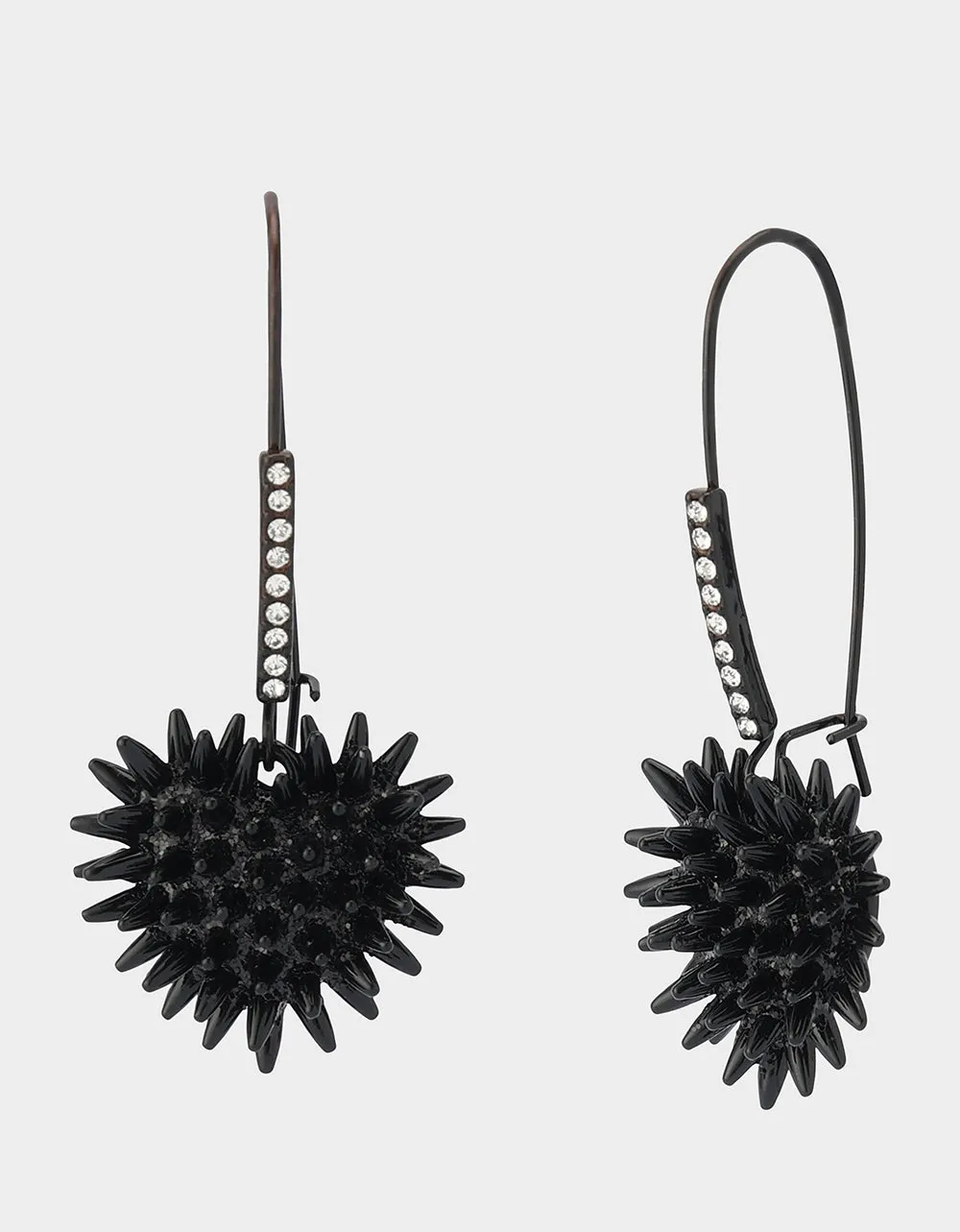 SPIKY HEART SHEPHERD HOOK EARRINGS BLACK sold by Betsey Johnson