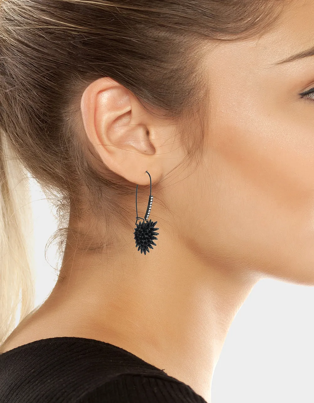 SPIKY HEART SHEPHERD HOOK EARRINGS BLACK sold by Betsey Johnson product image thumbnail 3