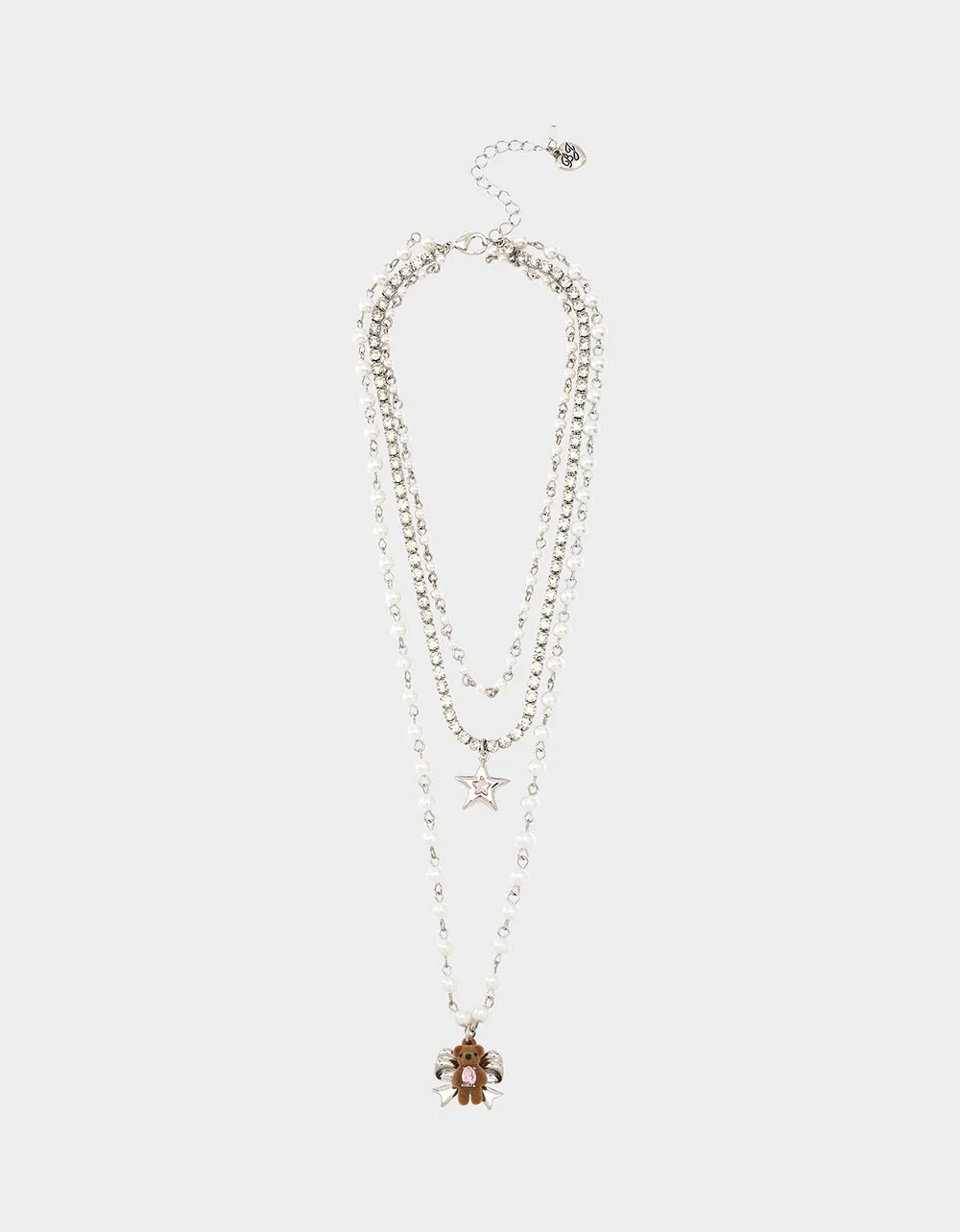 TEDDY BOW ILLUSION NECKLACE PINK sold by Betsey Johnson