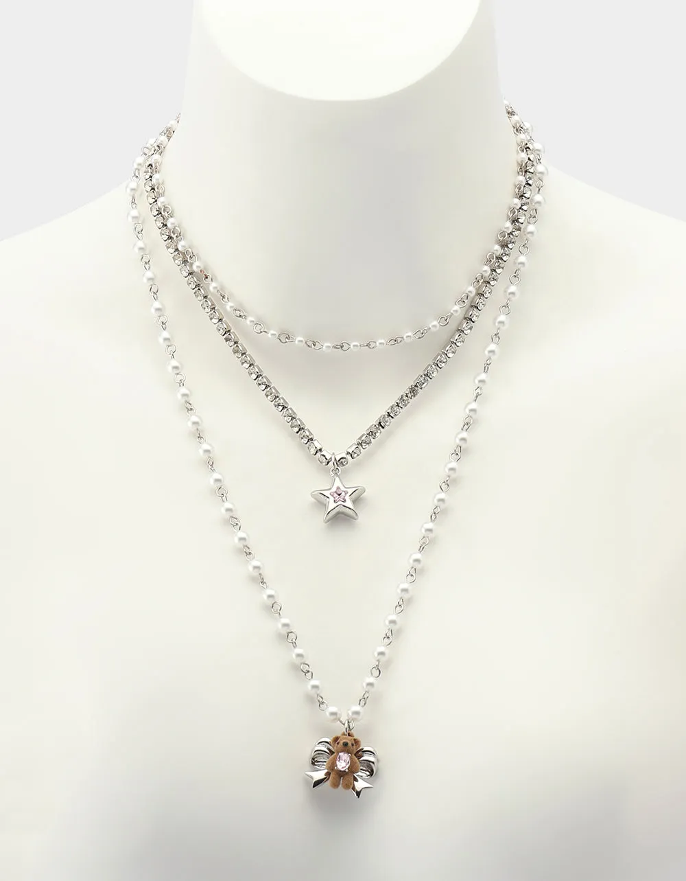 TEDDY BOW ILLUSION NECKLACE PINK sold by Betsey Johnson product image thumbnail 2