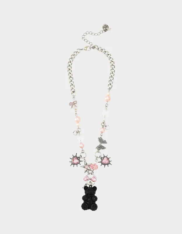 BEAR CHARM FRONTAL NECKLACE MULTI sold by Betsey Johnson