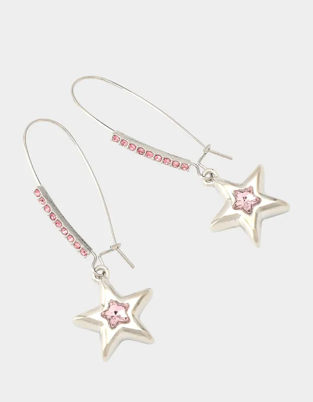 STAR SHEPHERD HOOK EARRINGS PINK sold by Betsey Johnson