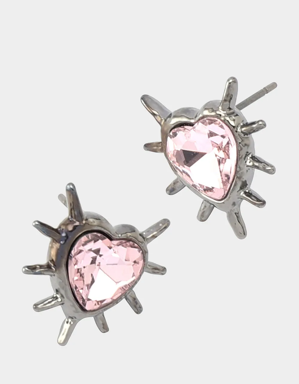 SPIKY HEART STUD EARRINGS PINK sold by Betsey Johnson product image thumbnail 2