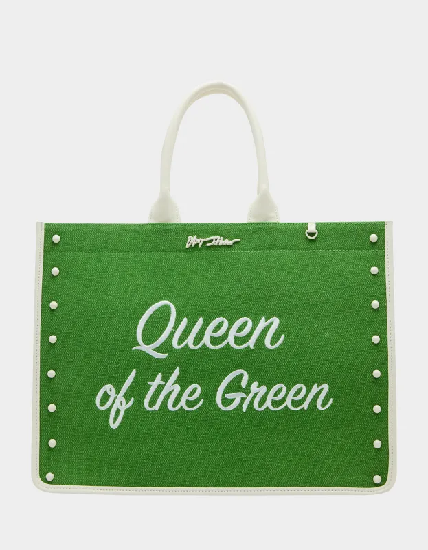 QUEEN OF THE GREEN CANVAS TOTE GREEN sold by Betsey Johnson
