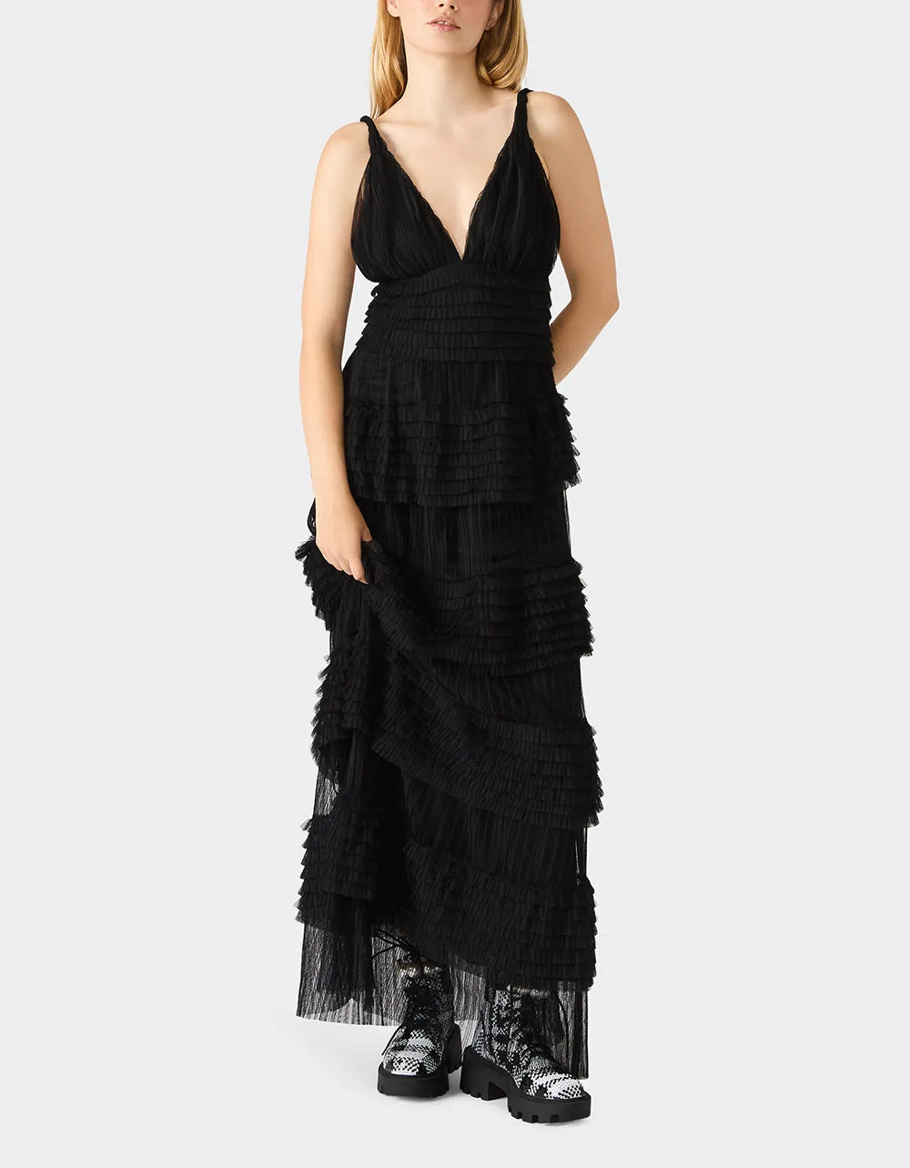 TIERED TULLE GOWN BLACK sold by Betsey Johnson