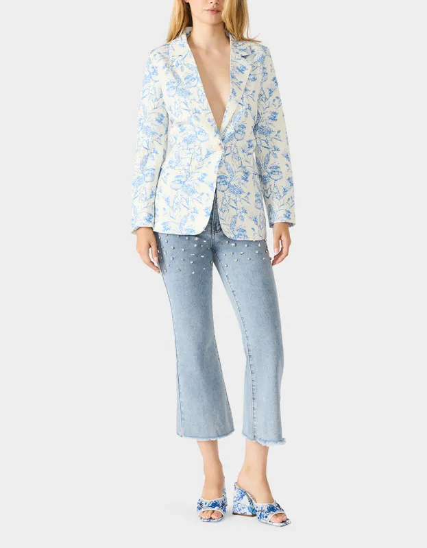 BOYFRIEND BLUE FLORAL BLAZER BLUE sold by Betsey Johnson