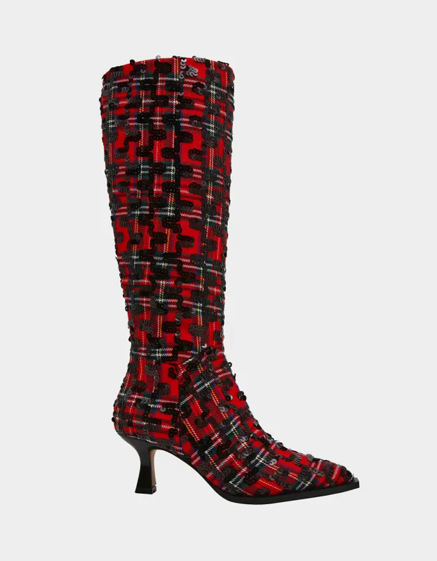 PAMELLA RED PLAID made by Betsey Johnson